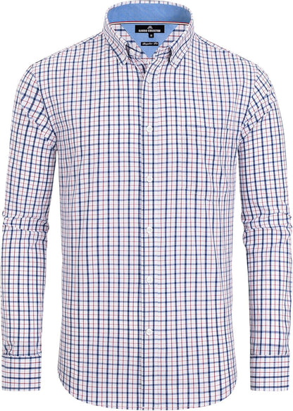 Clearance sale! Men's Plaid Button Down Shirts Cotton Long Sleeve Dress Shirts Regular Fit Gingham Shirts