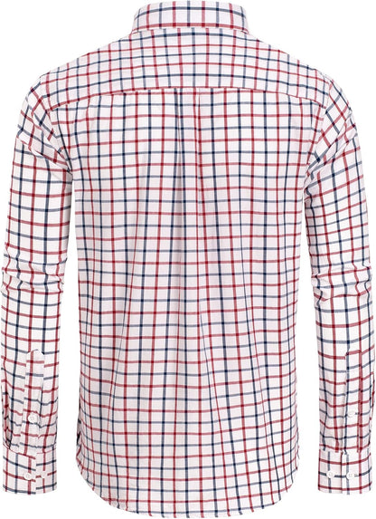 Clearance sale! Men's Plaid Button Down Shirts Cotton Long Sleeve Dress Shirts Regular Fit Gingham Shirts